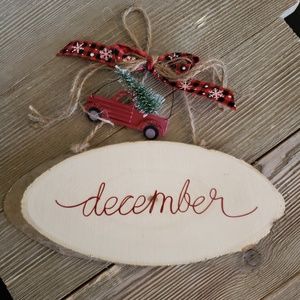 Holiday christmas wood sign
